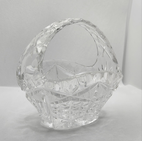 Vintage Crystal Cut Glass Basket - Picture 3 of 7
